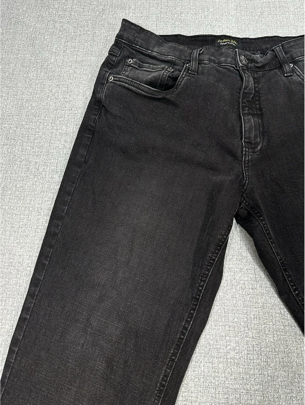 Urban Star Premium Black Jeans Men’s 34X28.5 Straight Slim Fit Stretch Denim